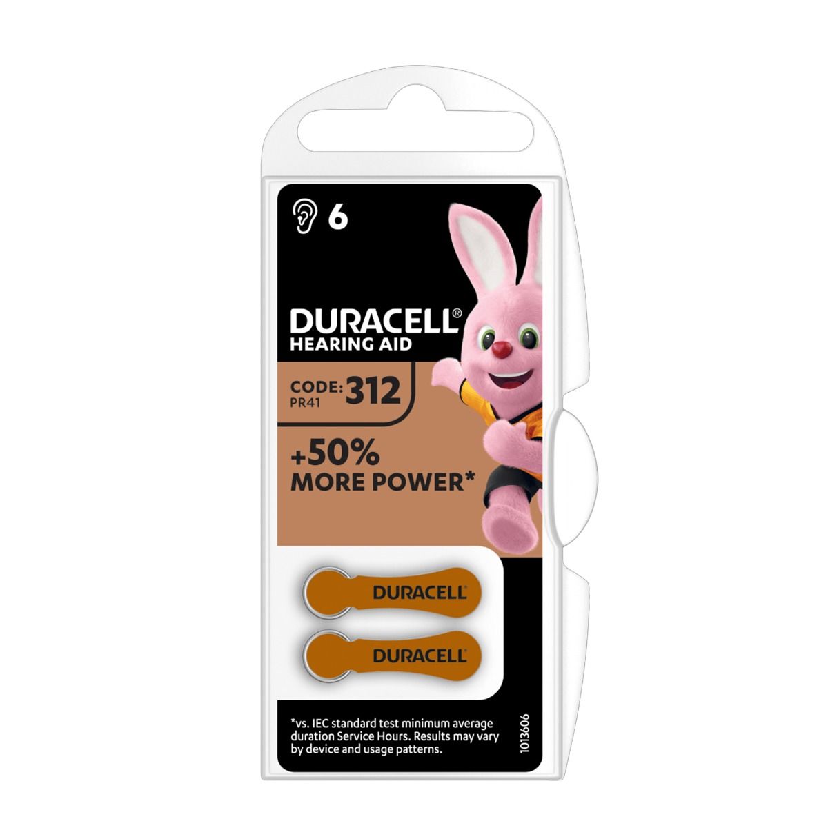 PILA DURACELL AUDIFONO DA312 BL.6