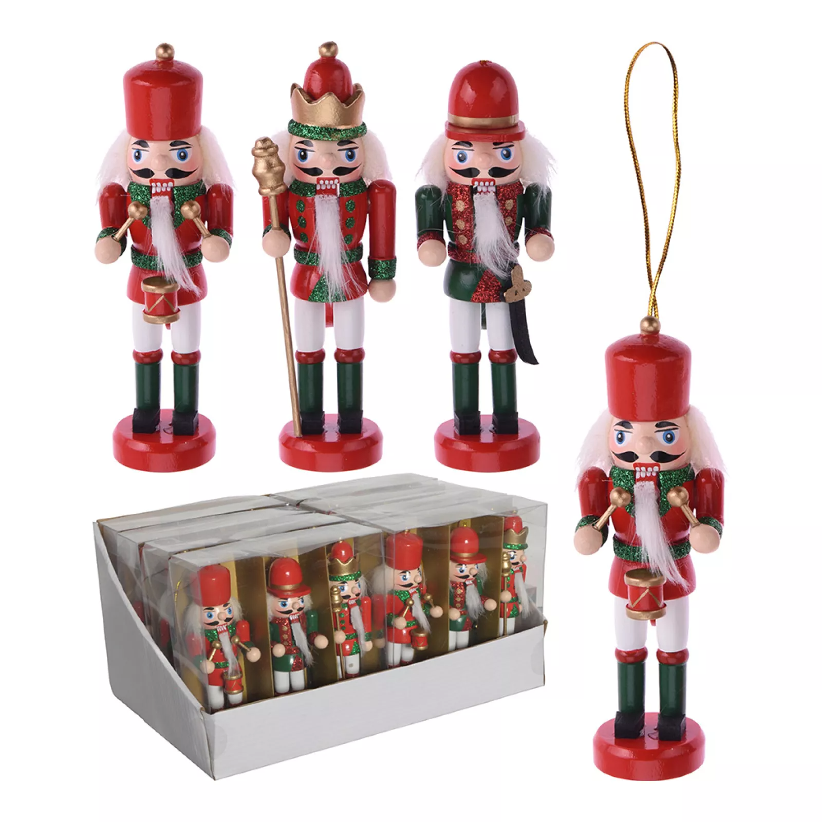 MUÑECO CASCANUECES MADERA SET 3 PZAS SURTIDO