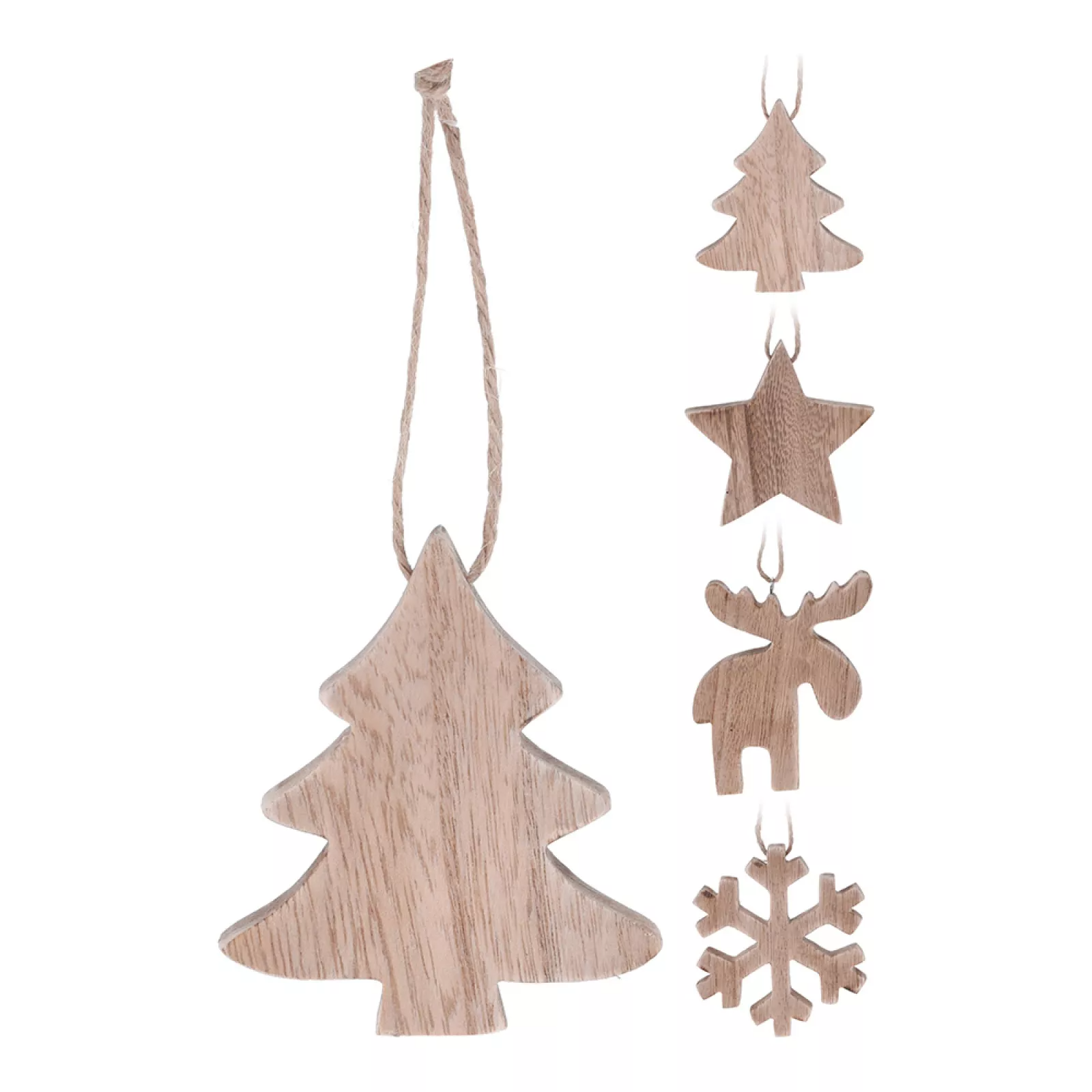 ADORNO NAVIDEÑO COLGANTE DE MADERA 10CM SURTIDOS