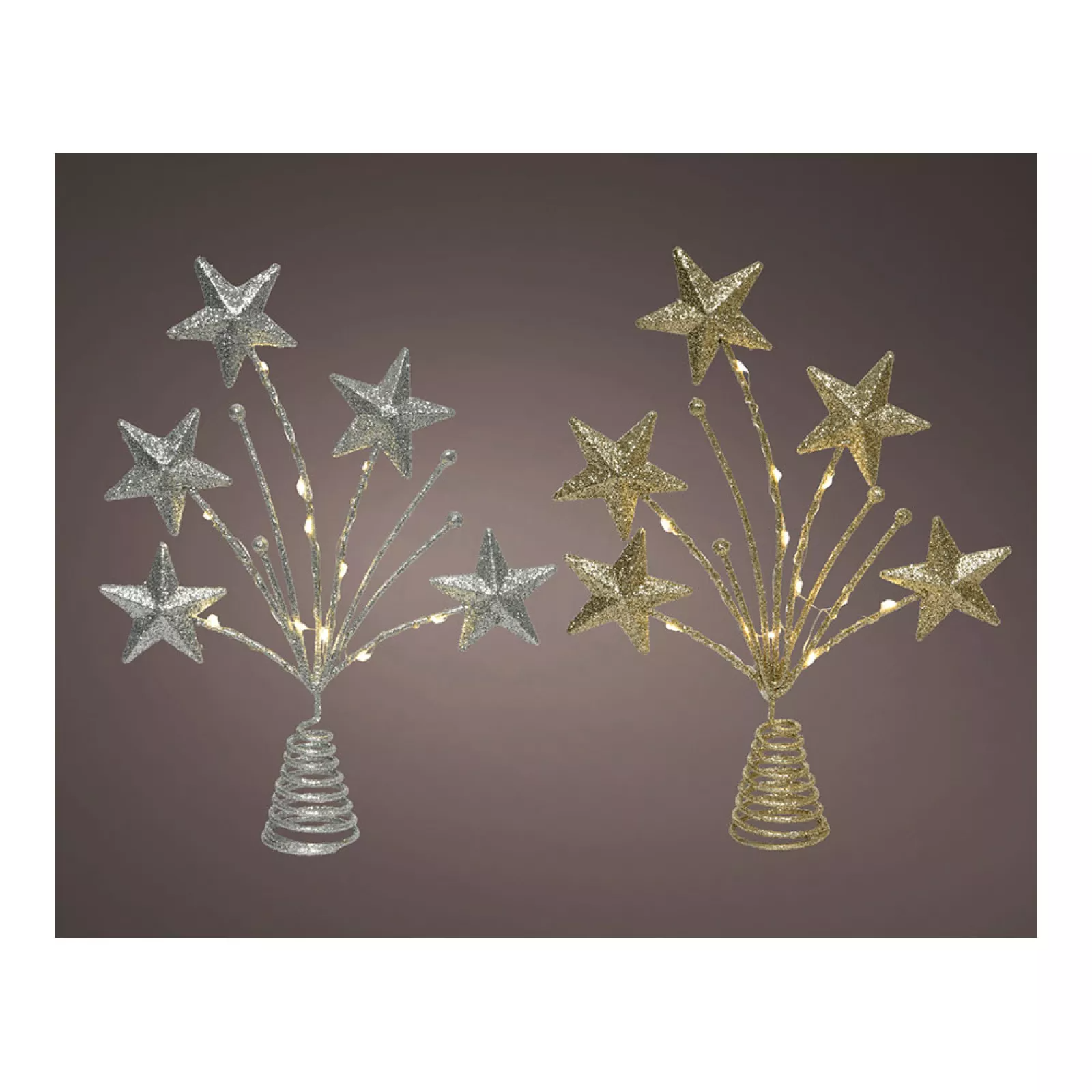 ADORNO PARA COPA ARBOL NAVIDAD ESTRELLA 12 LEDS