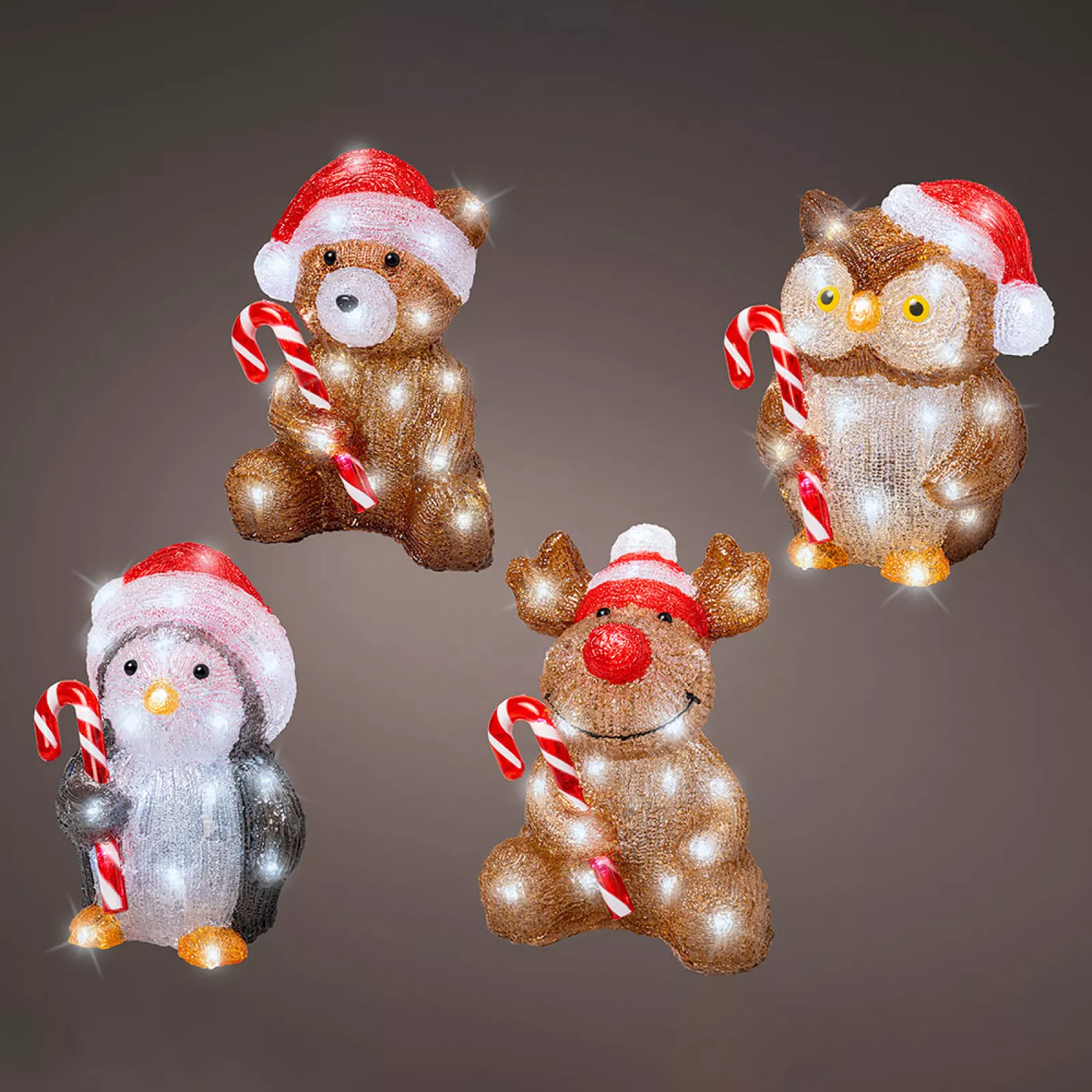 FIGURA LED ACRILICA EXTERIOR A PILAS VARIOS MODELO